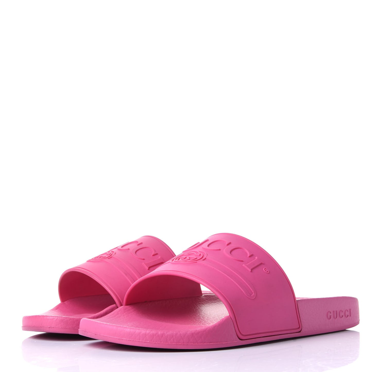 Rubber Logo Stamped Mens Slide Sandals 9 Fuchsia