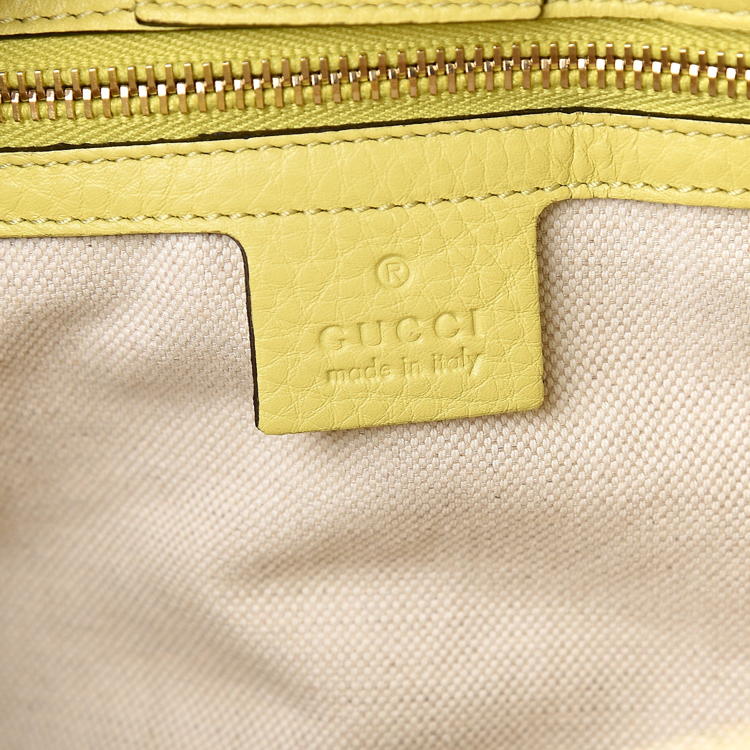 Gucci Pebbled Calfskin Medium Bamboo Shopper Tote Citrus 5 of 9