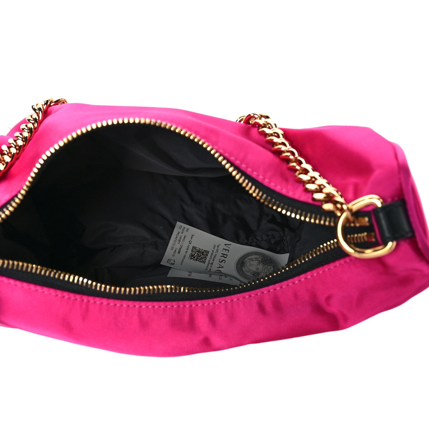 Versace Nylon Tribute Chain Crossbody Shoulder Bag Flamingo Black 4 of 8