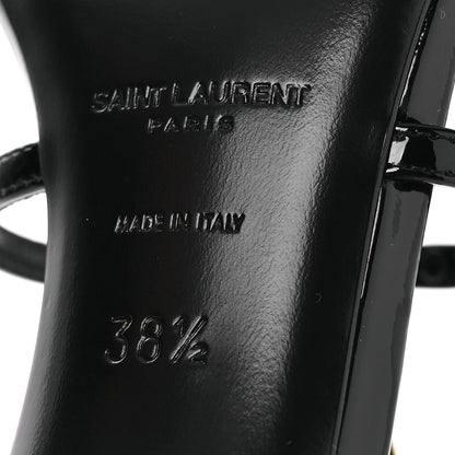 Saint Laurent Patent Cassandra 100 Ankle Strap Sandals 38.5 Black 8 of 13