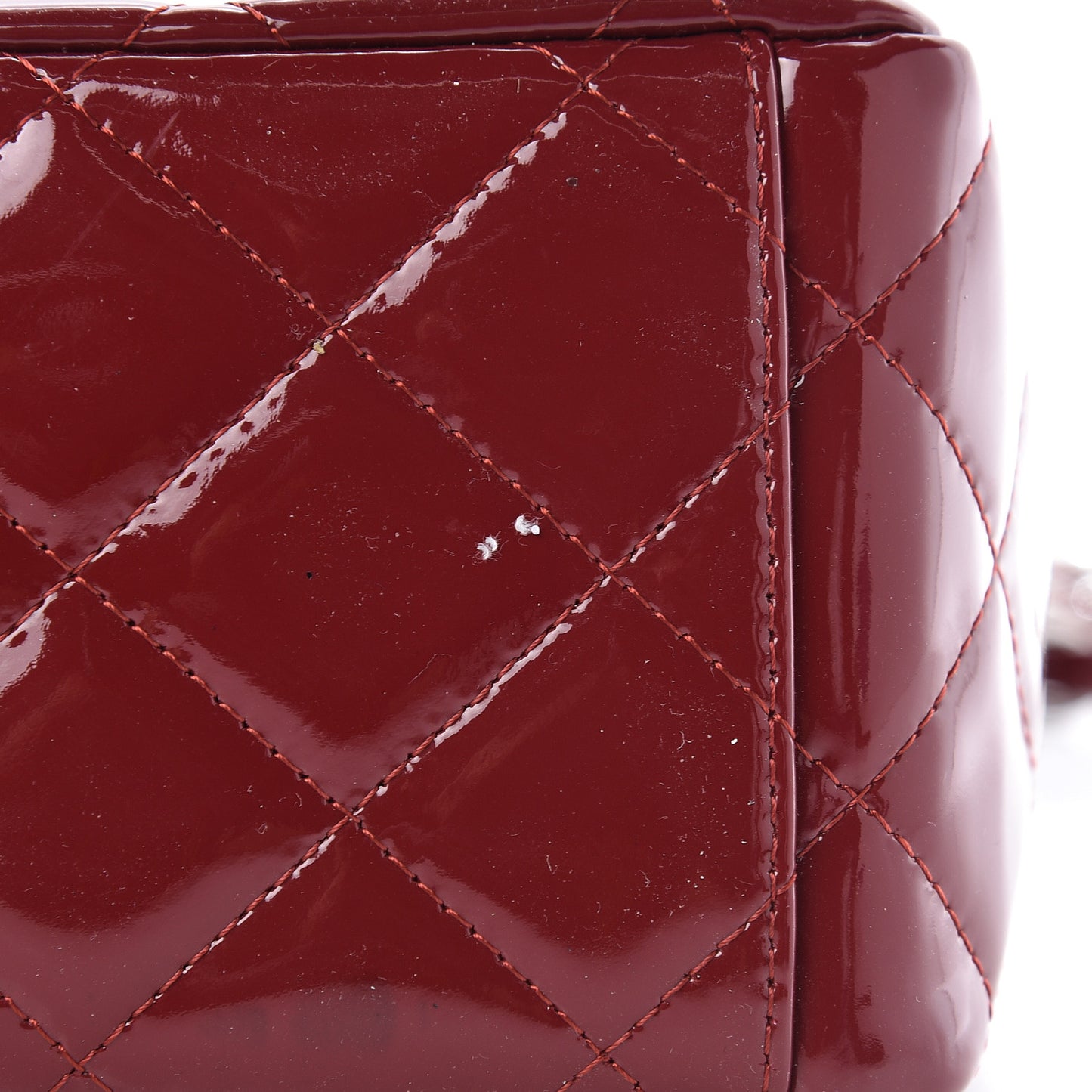 Patent Quilted Maxi Double Flap Red