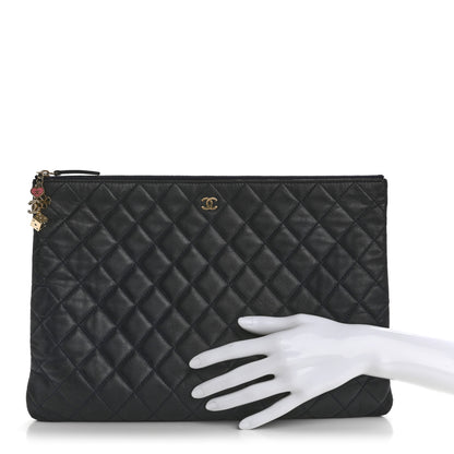Chanel Lambskin Quilted Casino Beauty CC Cosmetic Case Navy 2 of 13