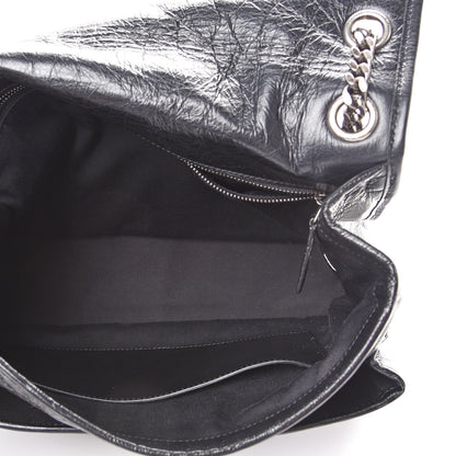 Saint Laurent Crinkled Calfskin Matelasse Monogram Large Niki Chain Satchel Black 4 of 10
