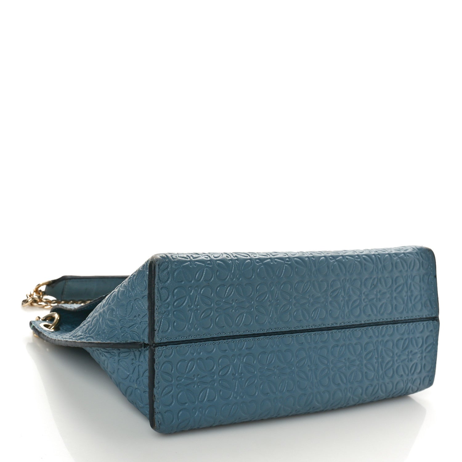 Loewe Goatskin Embossed Avenue Shoulder Bag Blue 4 of 11