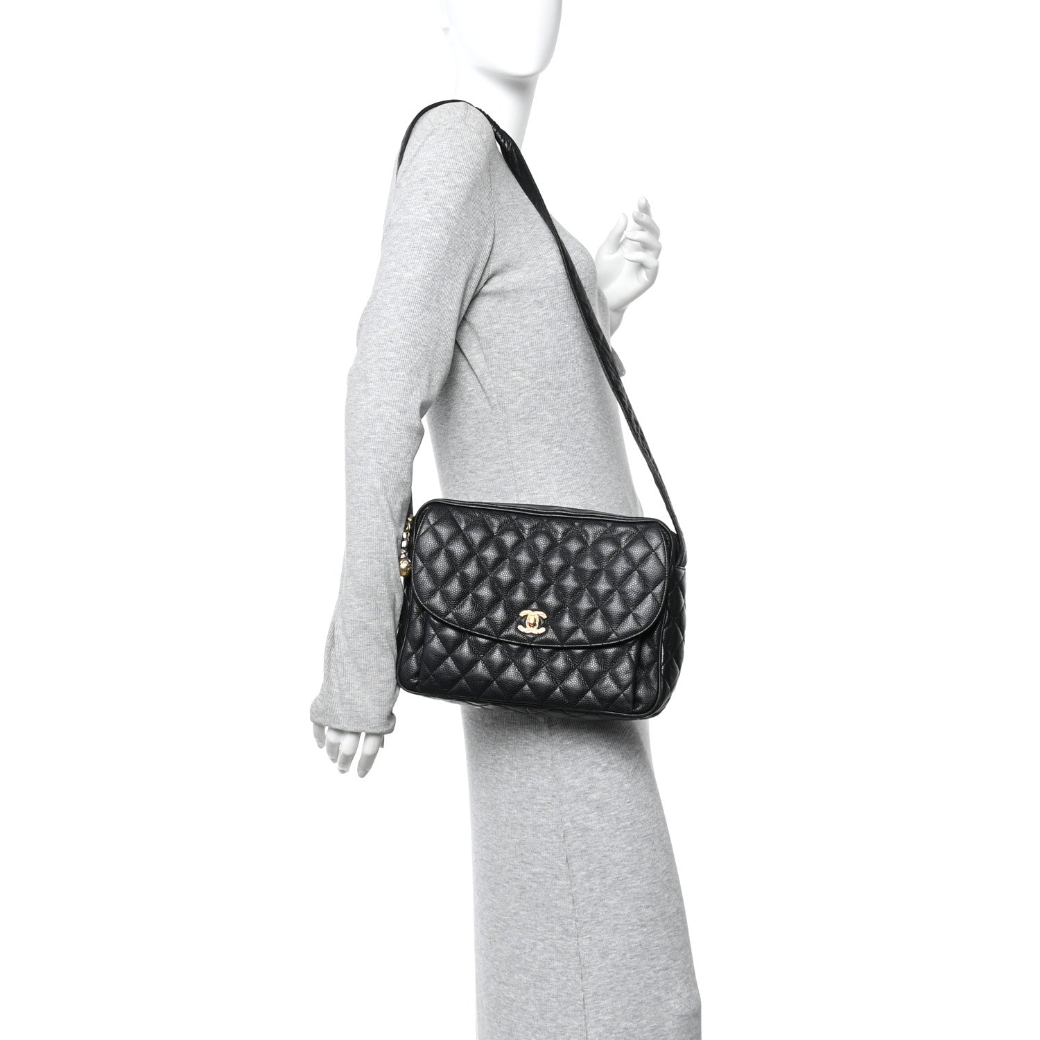 Chanel Caviar Quilted Flap Shoulder Bag Black 2 of 11