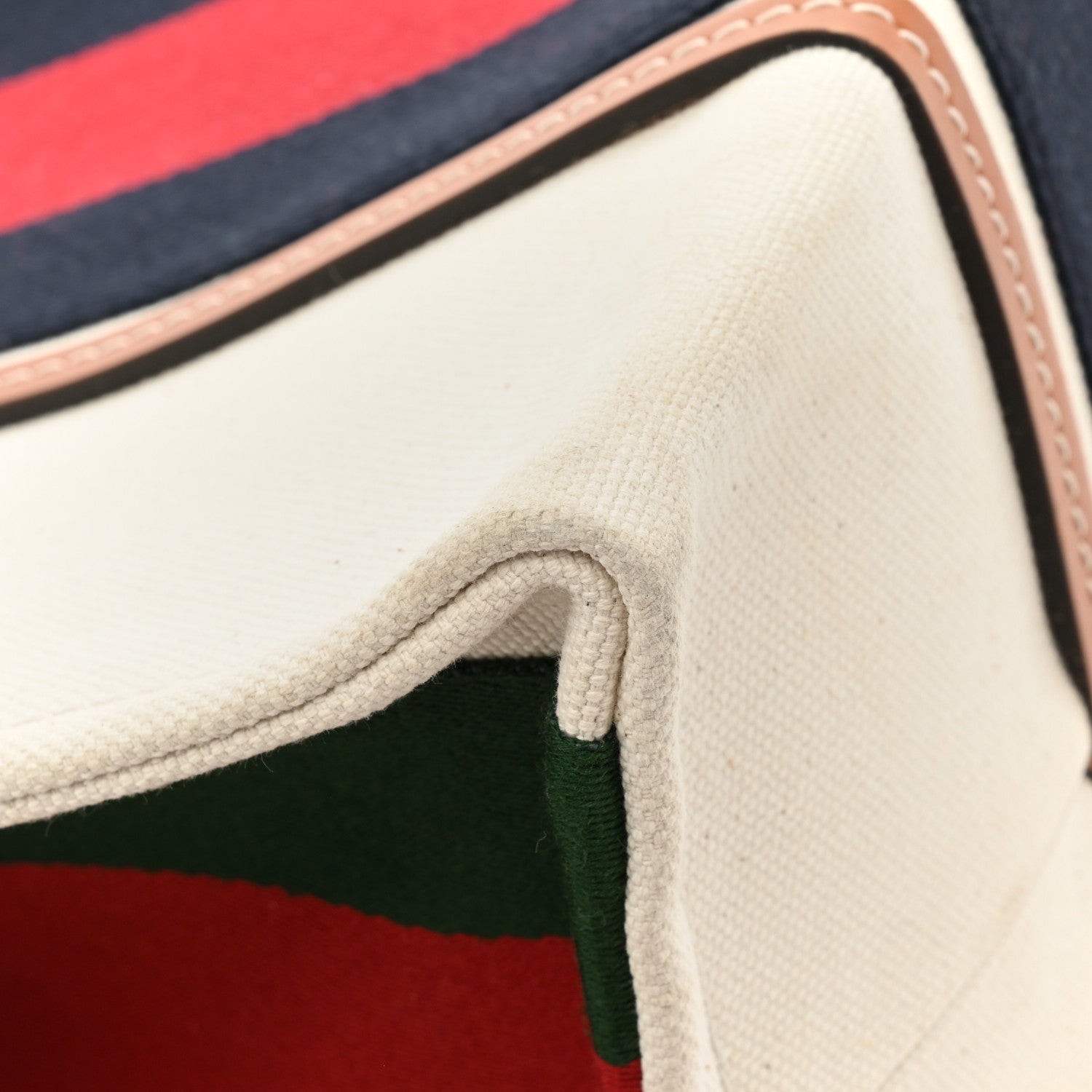 Gucci Canvas Calfskin Web Small Interlocking G Tote Bag Red Blue 12 of 13