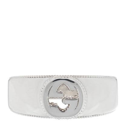 Gucci Sterling Silver Interlocking G Ring 56 7.5 1 of 4