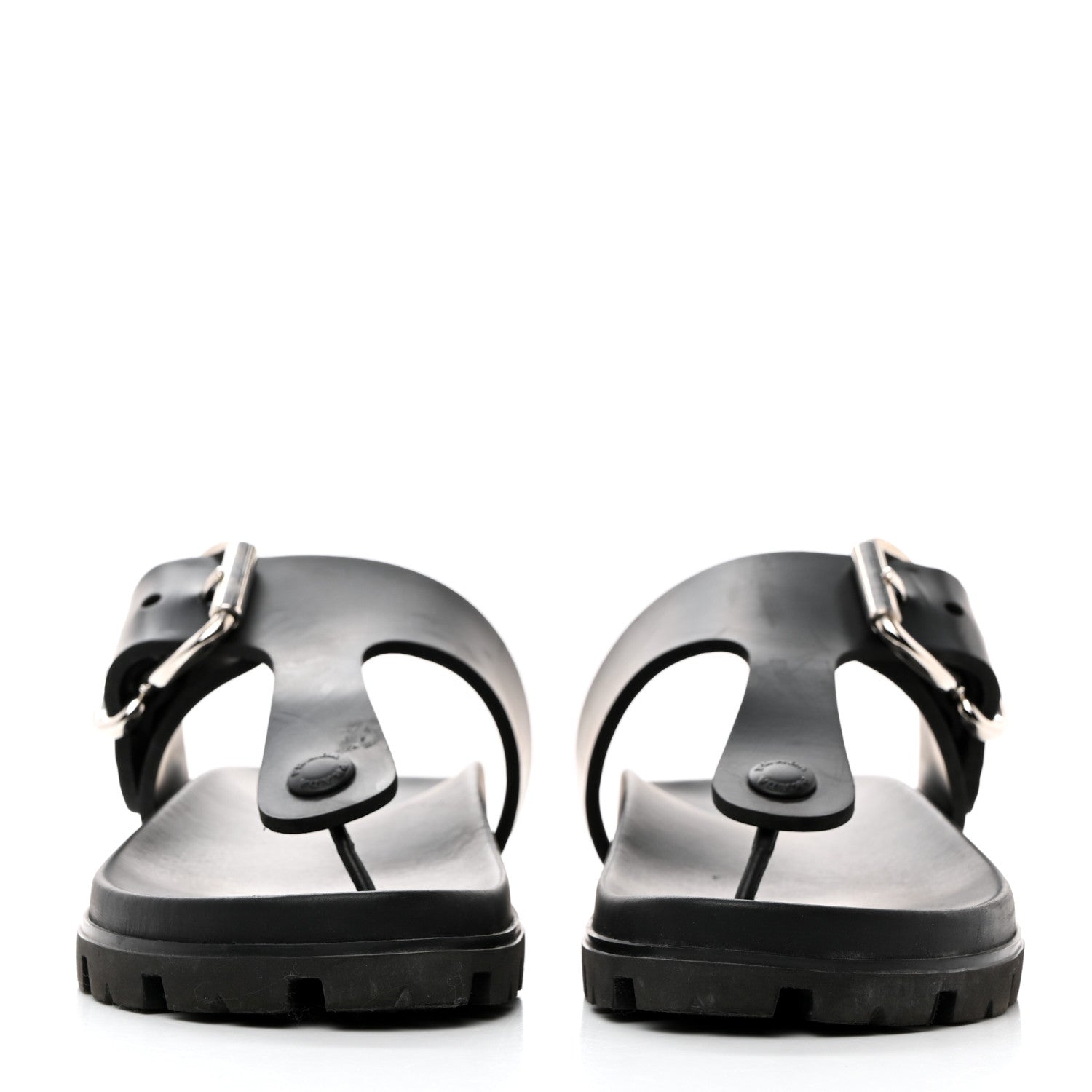 Prada EVA Rubber Buckled Lug Sole 20mm Thong Sandals 37 Black 2 of 9
