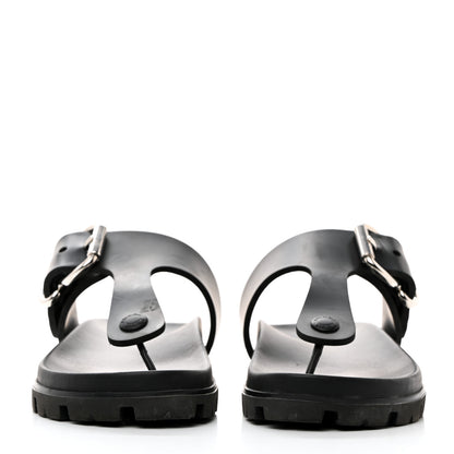 Prada EVA Rubber Buckled Lug Sole 20mm Thong Sandals 37 Black 2 of 9