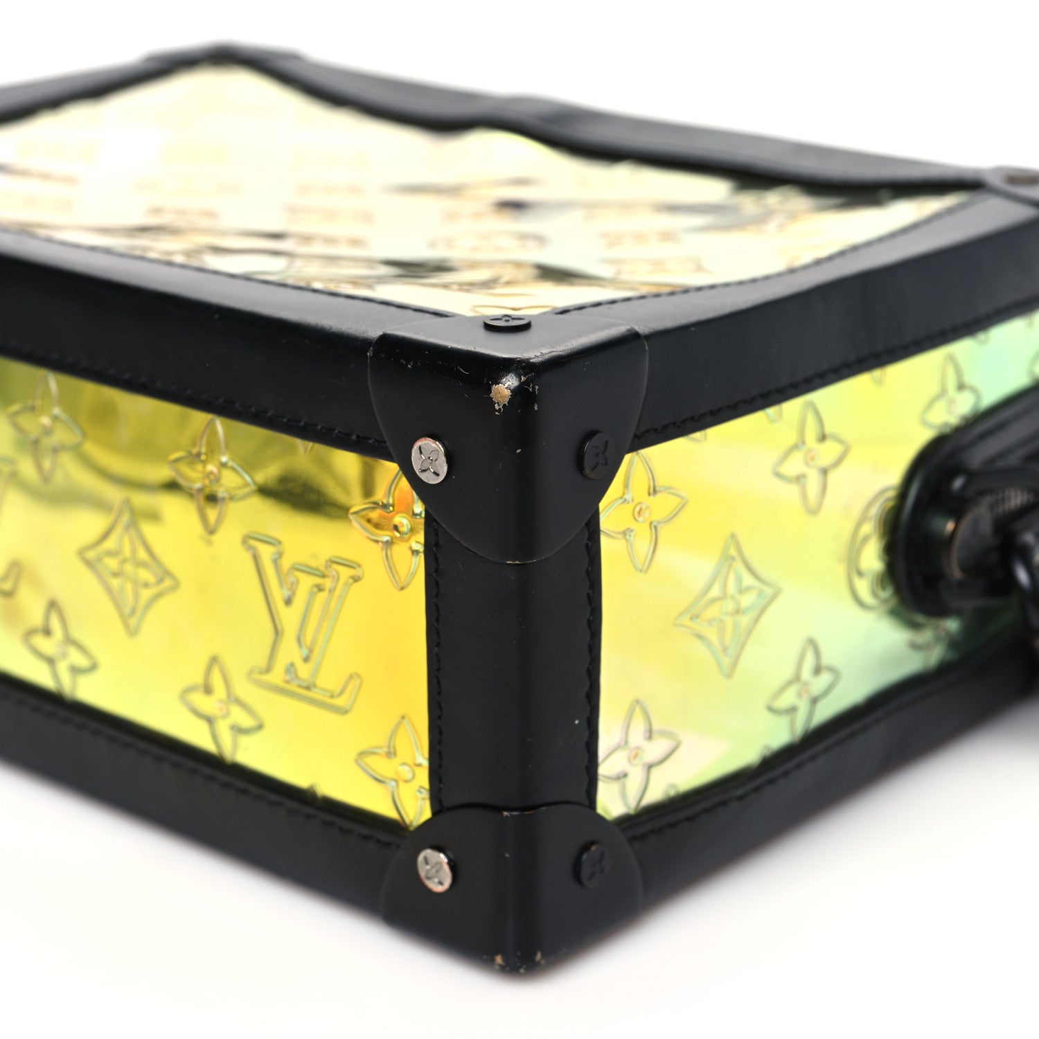Louis Vuitton Calfskin PVC Monogram Solar Ray Soft Trunk Iridescent Prism Black 9 of 10