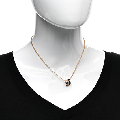 Cartier 18K Pink Gold Ceramic Diamond Three Ring LOVE Pendant Necklace 2 of 4