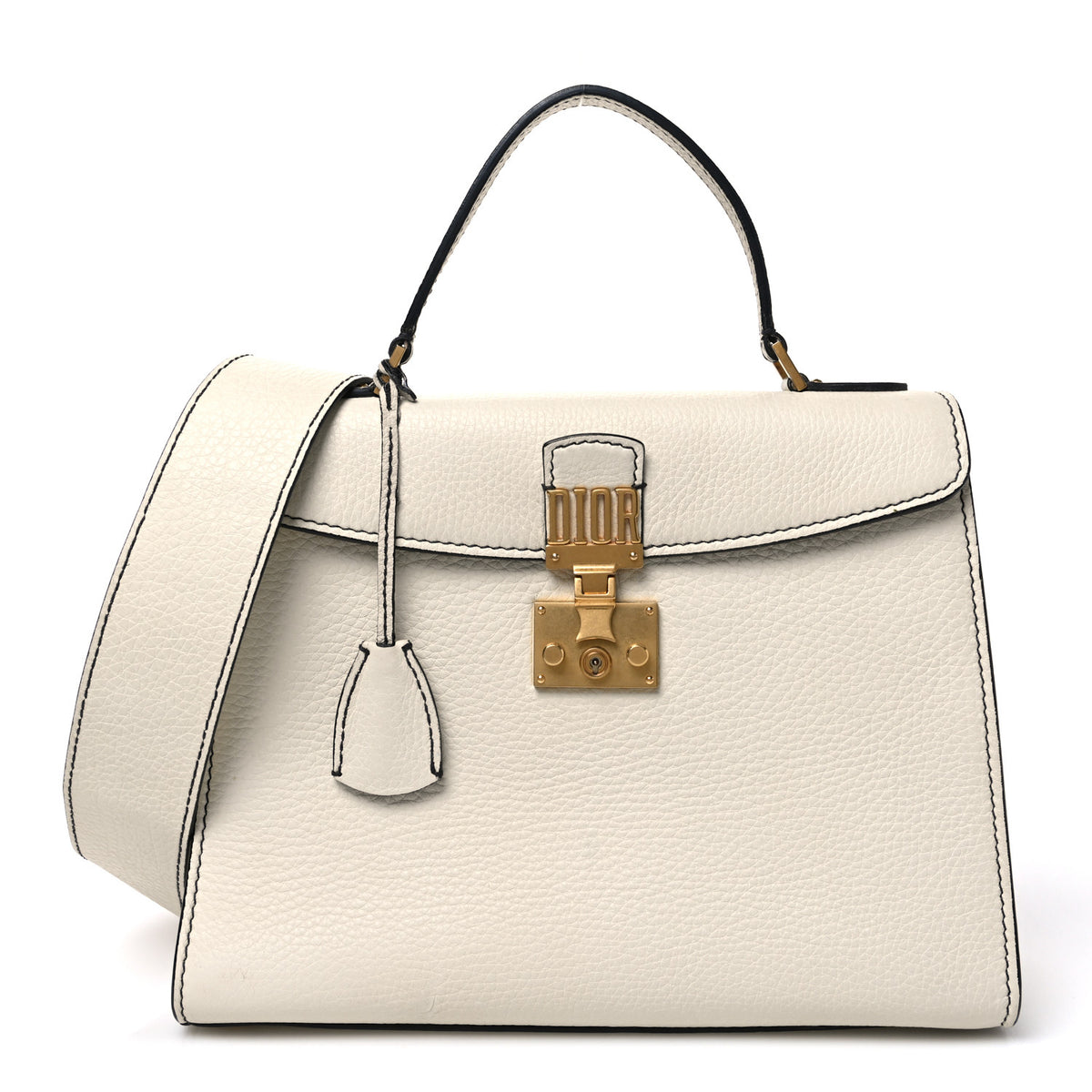 Calfskin Dioraddict Top Handle White