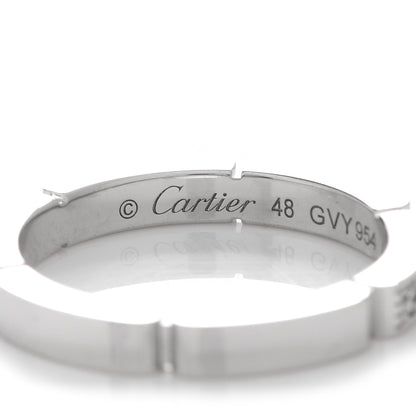 Cartier 18K White Gold Diamond Maillon Panthere Half Diamond Wedding Band Ring 48 4.5 4 of 6