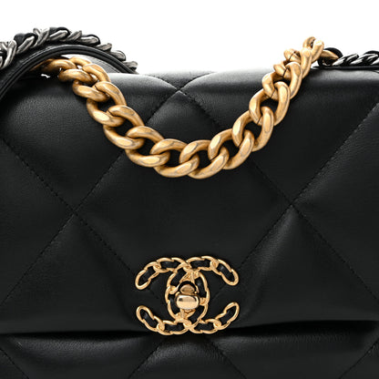 Chanel Shiny Goatskin Quilted Medium Chanel 19 Flap Black 8 of 10