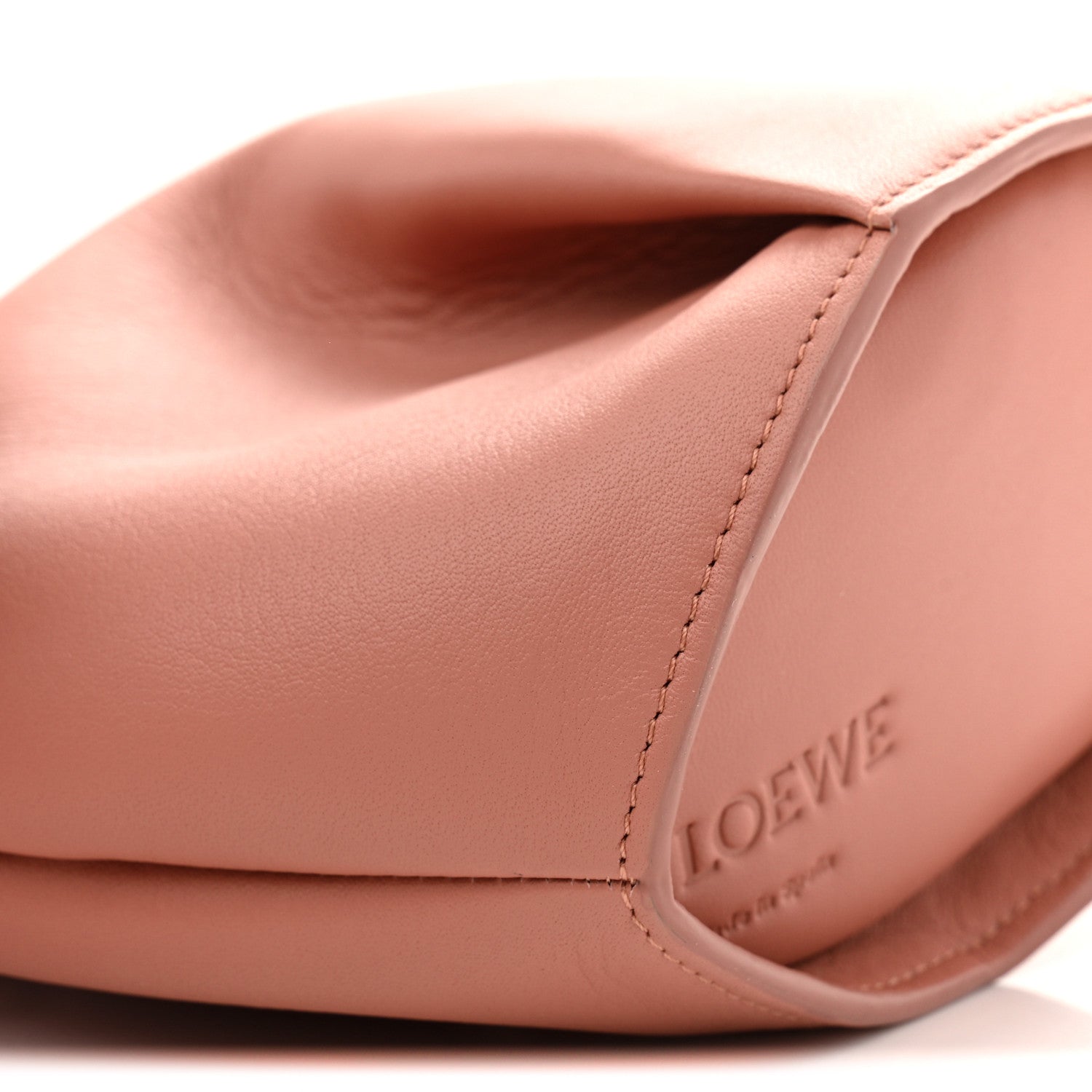 Loewe Calfskin Shearling Small Bunny Shoulder Bag Peach Bloom 9 of 11