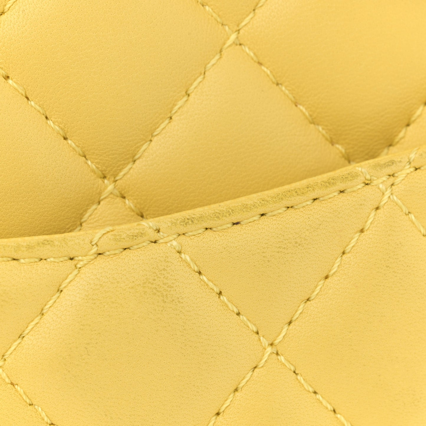 Calfskin Quilted Reissue Medium Camera Case  Yellow
