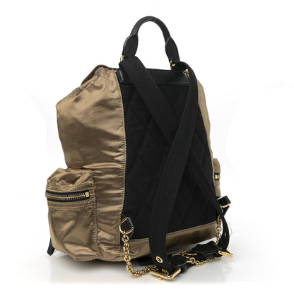 Burberry Metallic Satin Nylon Medium Rucksack Backpack Gold 3 of 13