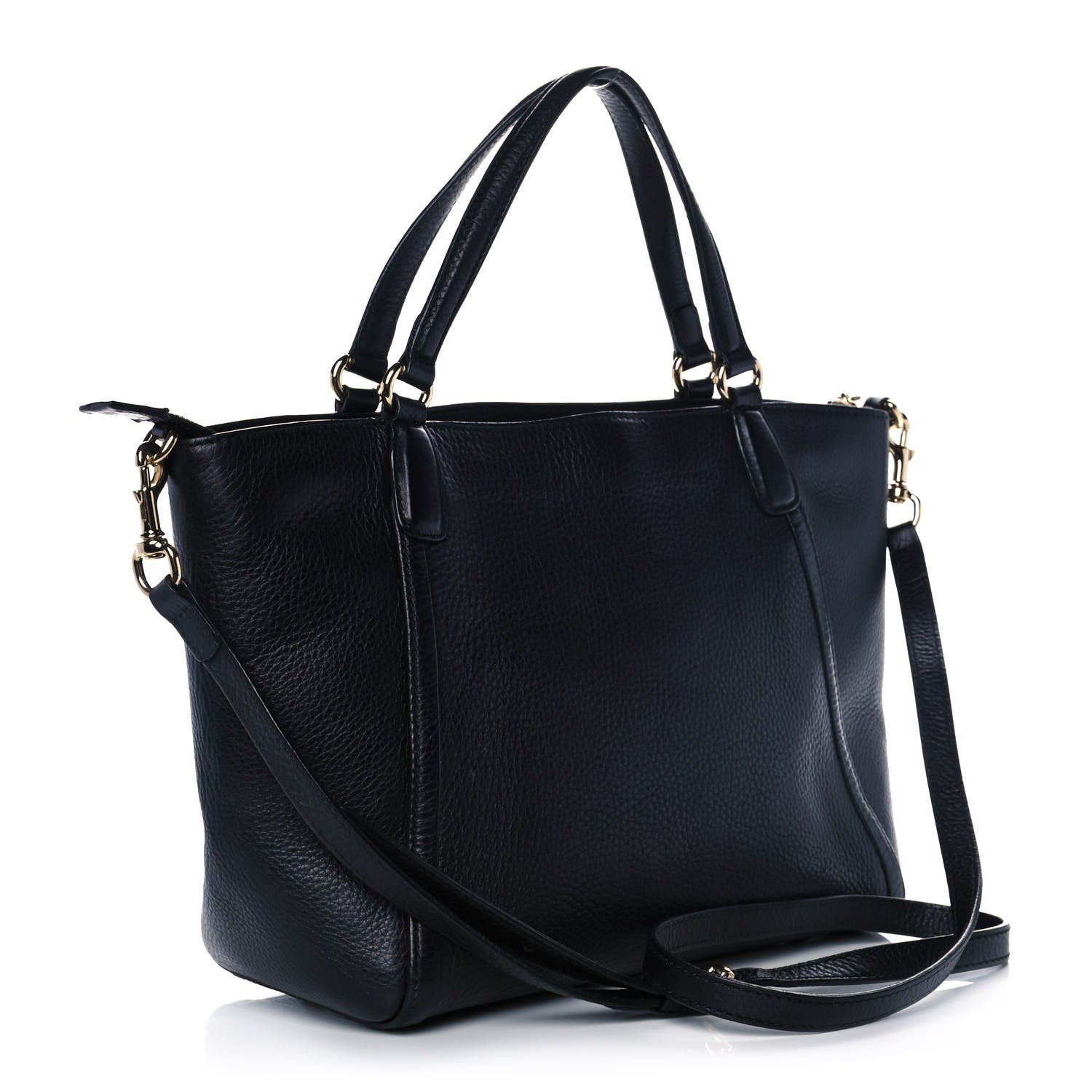 Gucci Pebbled Calfskin Small Soho Top Handle Bag Black 3 of 13