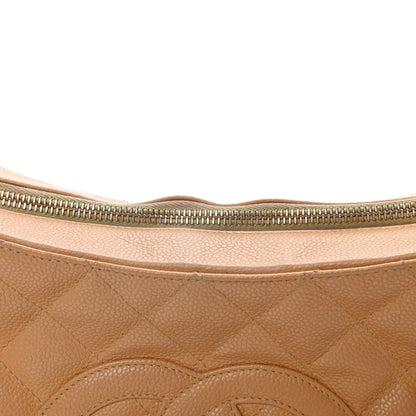 Chanel Caviar Quilted Timeless CC Shoulder Bag Beige 15 of 22