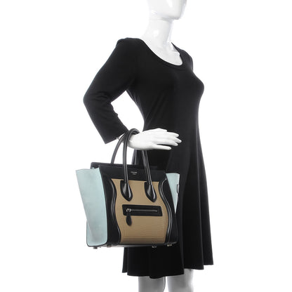 Celine Bullhide Calfskin Nubuck Micro Tri-Color Luggage Beige 2 of 12