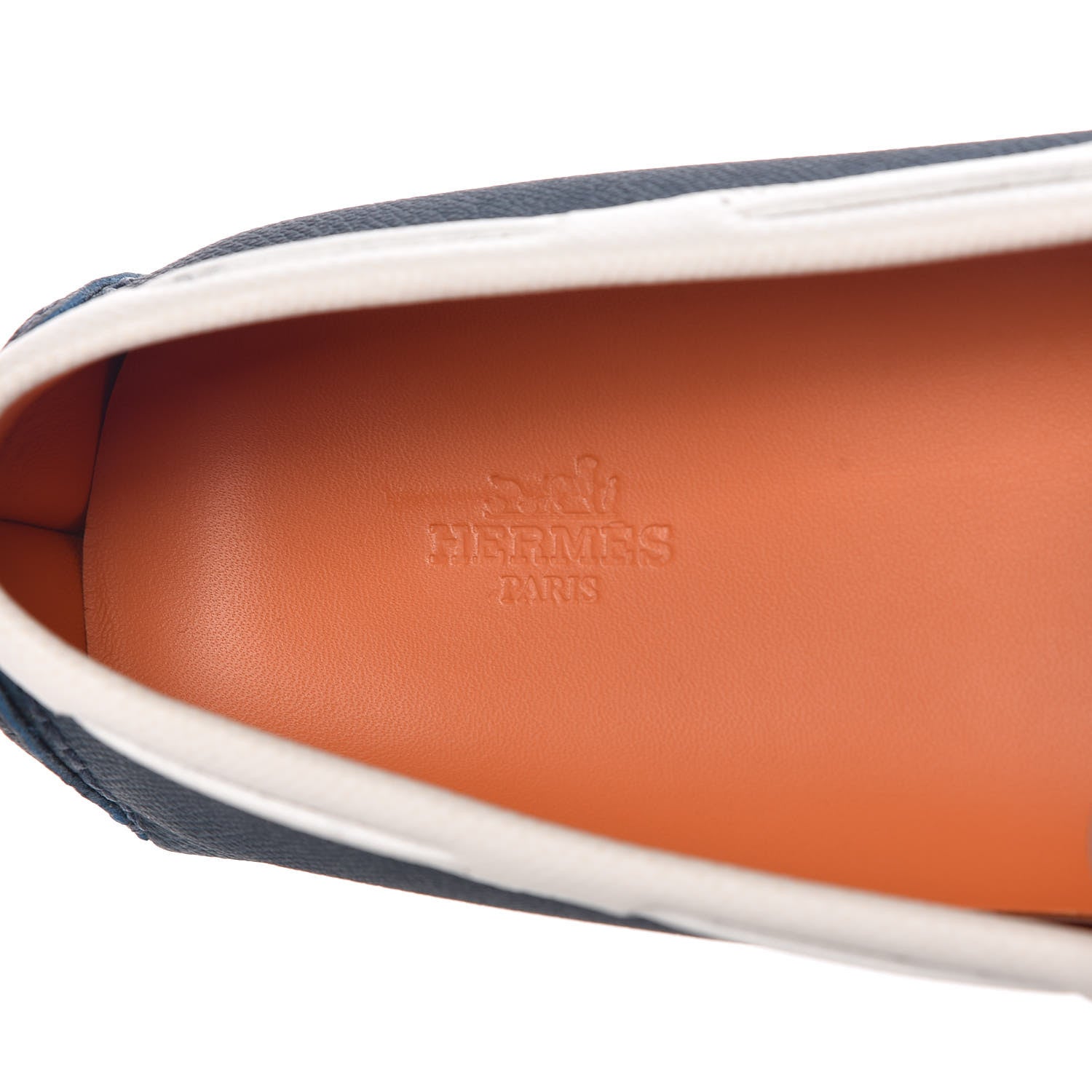 Hermes Epsom Mens Irving Driving Moccasin Loafers 43 Bleu Glacier Blanc Colvert 6 of 9