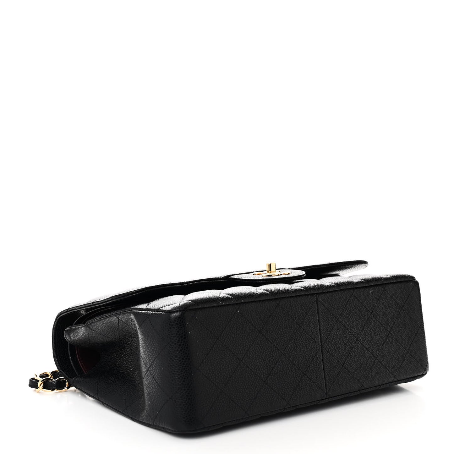 Caviar Quilted Jumbo Double Flap Black