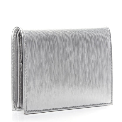 Prada Metallic Vitello Move Bi-Fold Wallet Cromo 3 of 8