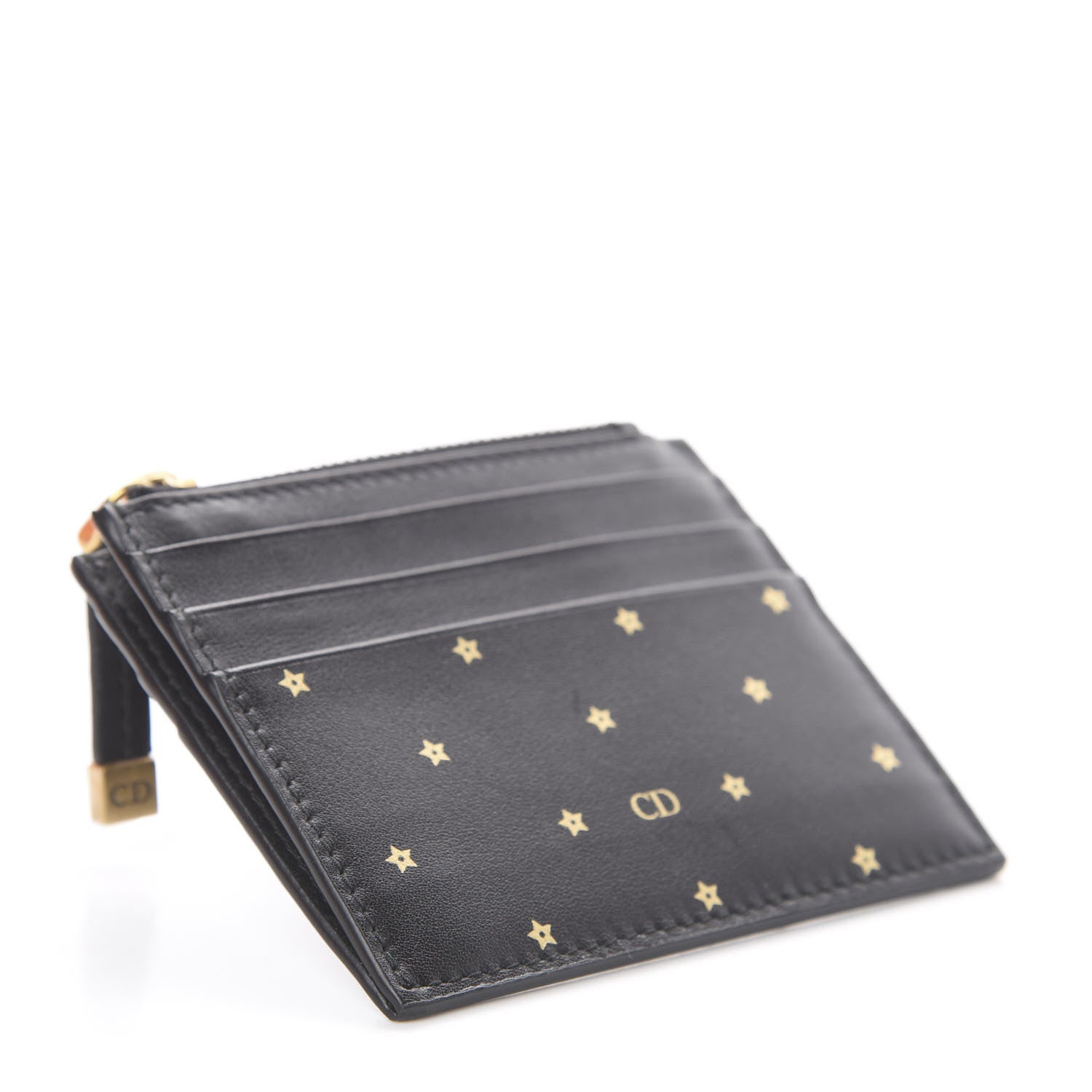 Christian Dior Calfskin Star Zipped Card Holder Black 3 of 5
