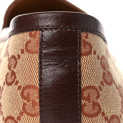 Gucci Canvas GG Monogram Horsebit Mens Jordaan Loafers 8 Beige Ruggine Light Brown 11 of 15