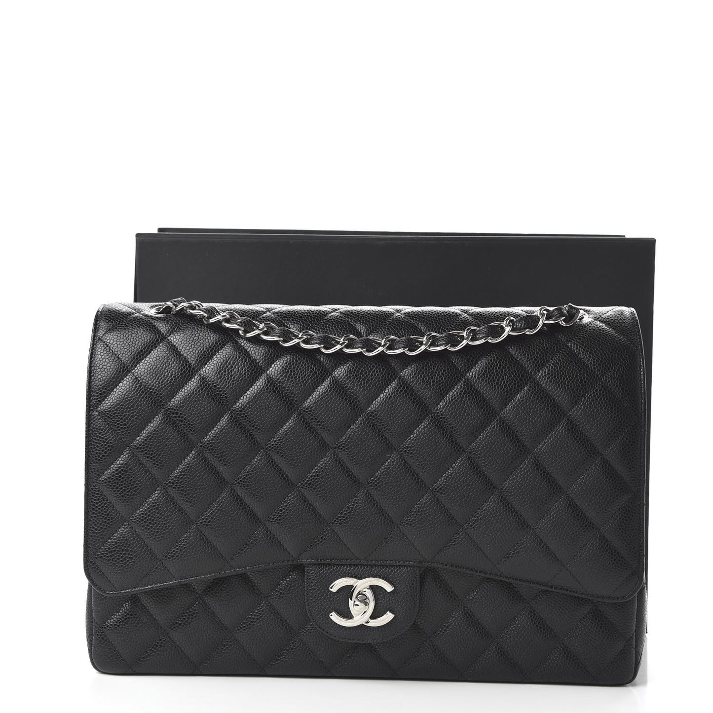 Caviar Quilted Maxi Double Flap Black
