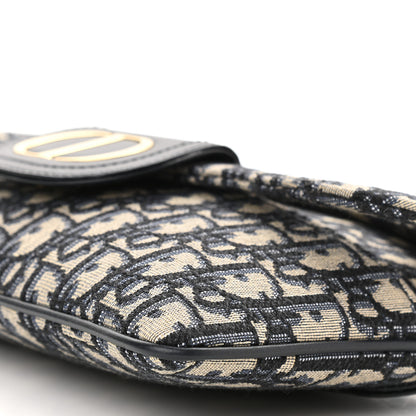 Christian Dior Oblique Medium Diordouble Chain Bag Blue 10 of 10