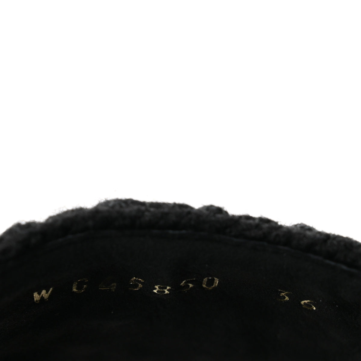 Wool Alpaca Chain CC Slide Sandals 36 Black