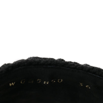 Chanel Wool Alpaca Chain CC Slide Sandals 36 Black 9 of 11