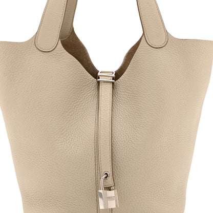 Hermes Taurillon Clemence Picotin Lock 22 MM Craie 8 of 10