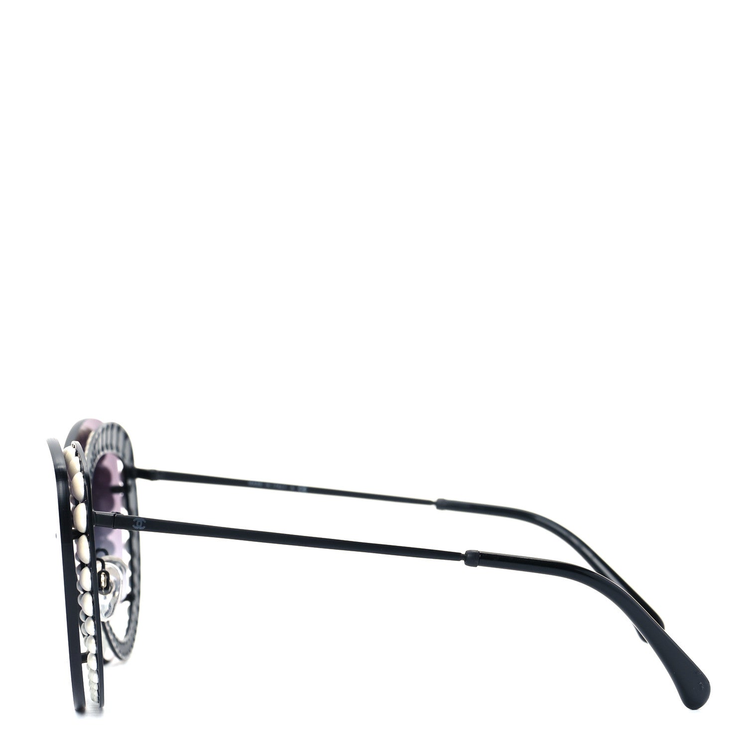 Chanel Acetate Metal Pearl Butterfly Sunglasses 4236-H Black 3 of 6