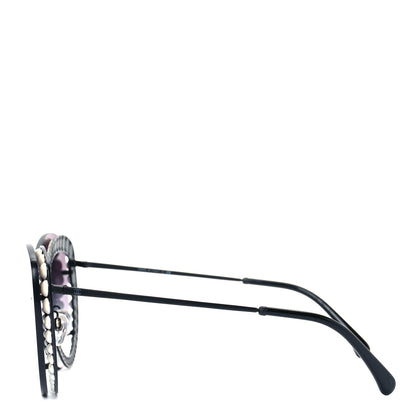 Chanel Acetate Metal Pearl Butterfly Sunglasses 4236-H Black 3 of 6