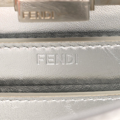 Fendi Rock Millenium Laminata Small Peekaboo I SEE U Satchel Argento 6 of 11
