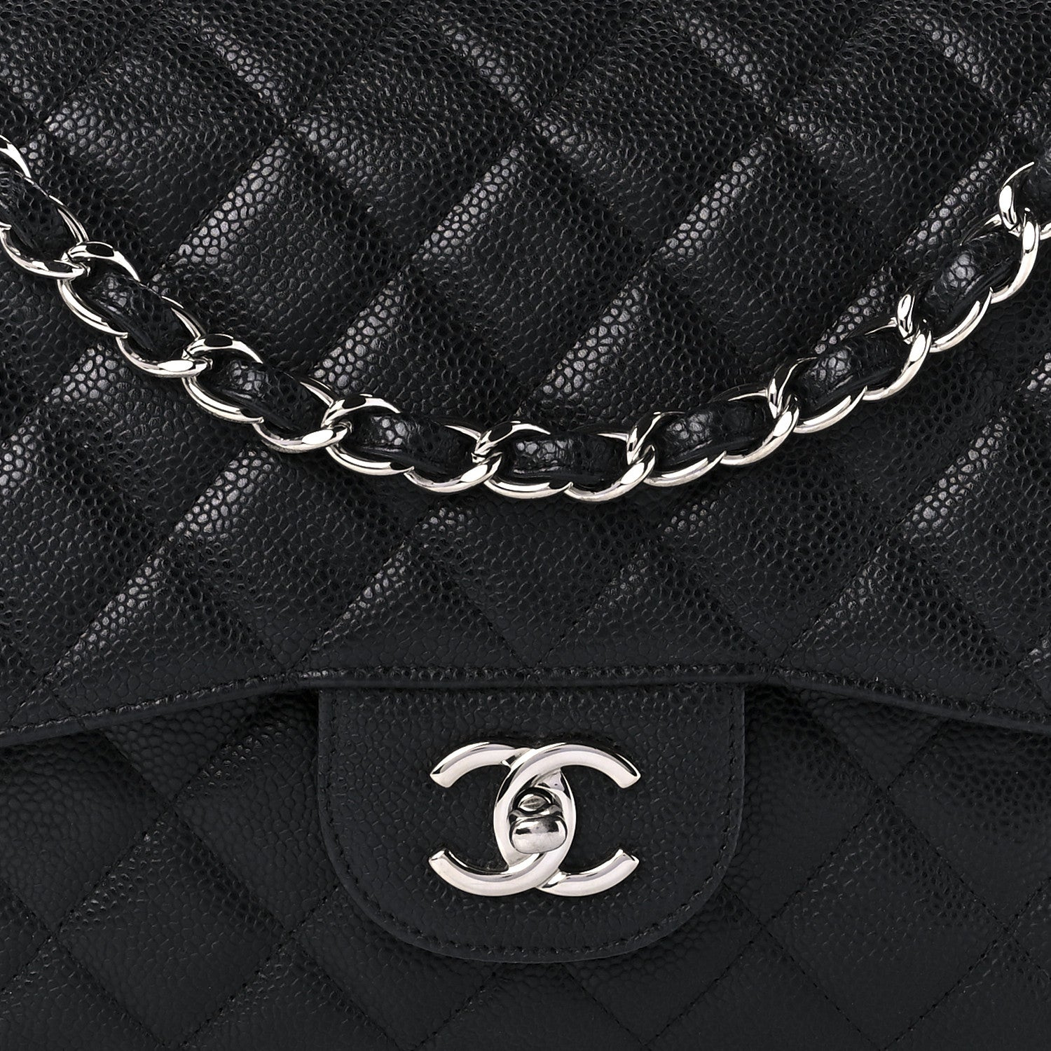 Chanel Caviar Quilted Jumbo Double Flap Black 9 of 10