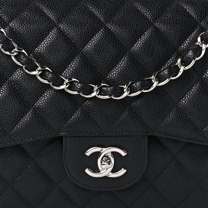 Chanel Caviar Quilted Jumbo Double Flap Black 9 of 10