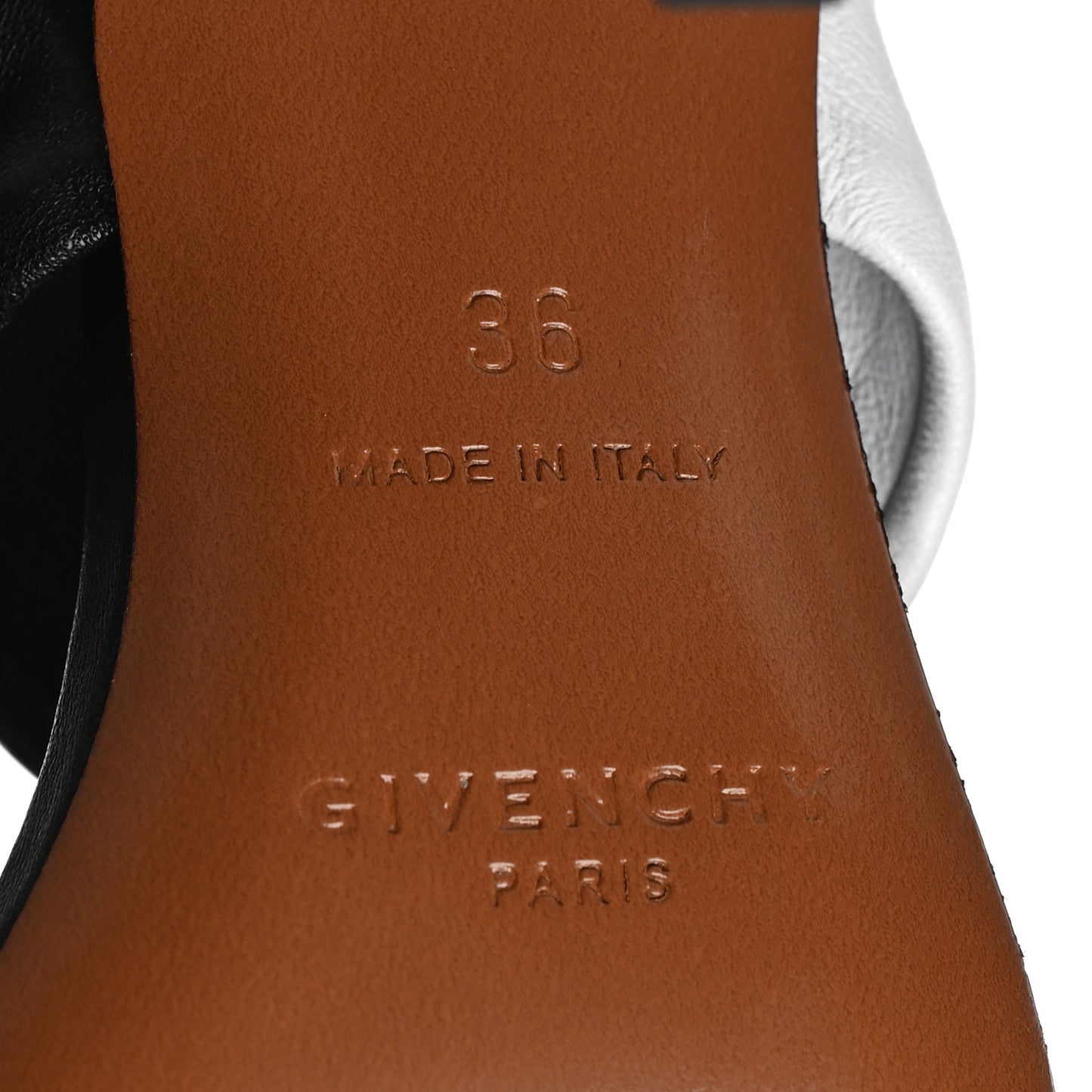 Nappa Mule Tie Sandals 36 Black White