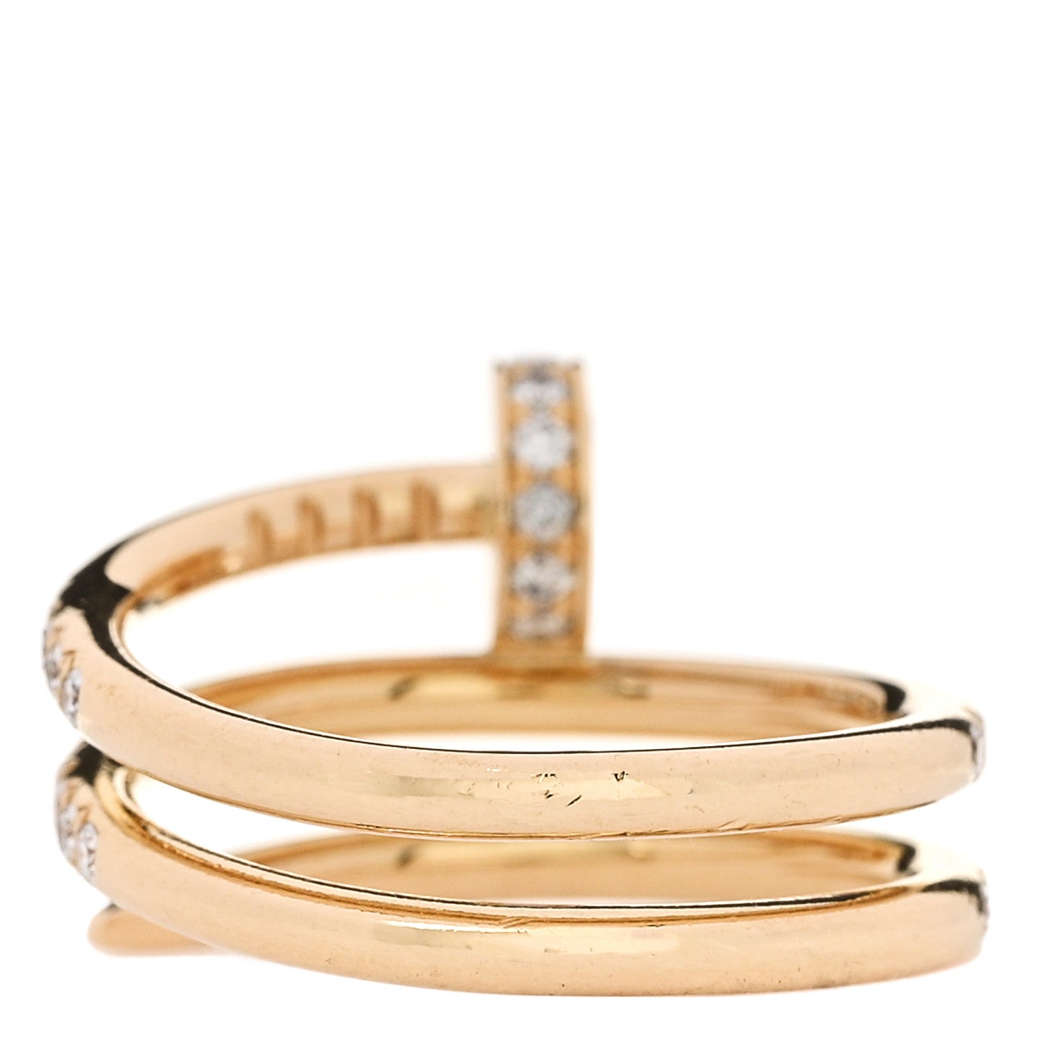 Cartier 18K Yellow Gold Diamond Double Juste Un Clou Paved Ring 46 3.75 3 of 5