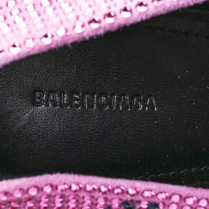 Balenciaga Strass Suede Allover Logo Square Knife 80mm Pumps 37 Pink Black 8 of 10