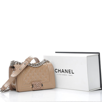 Chanel Patent Calfskin Small Boy Flap Plexiglass Beige 9 of 9