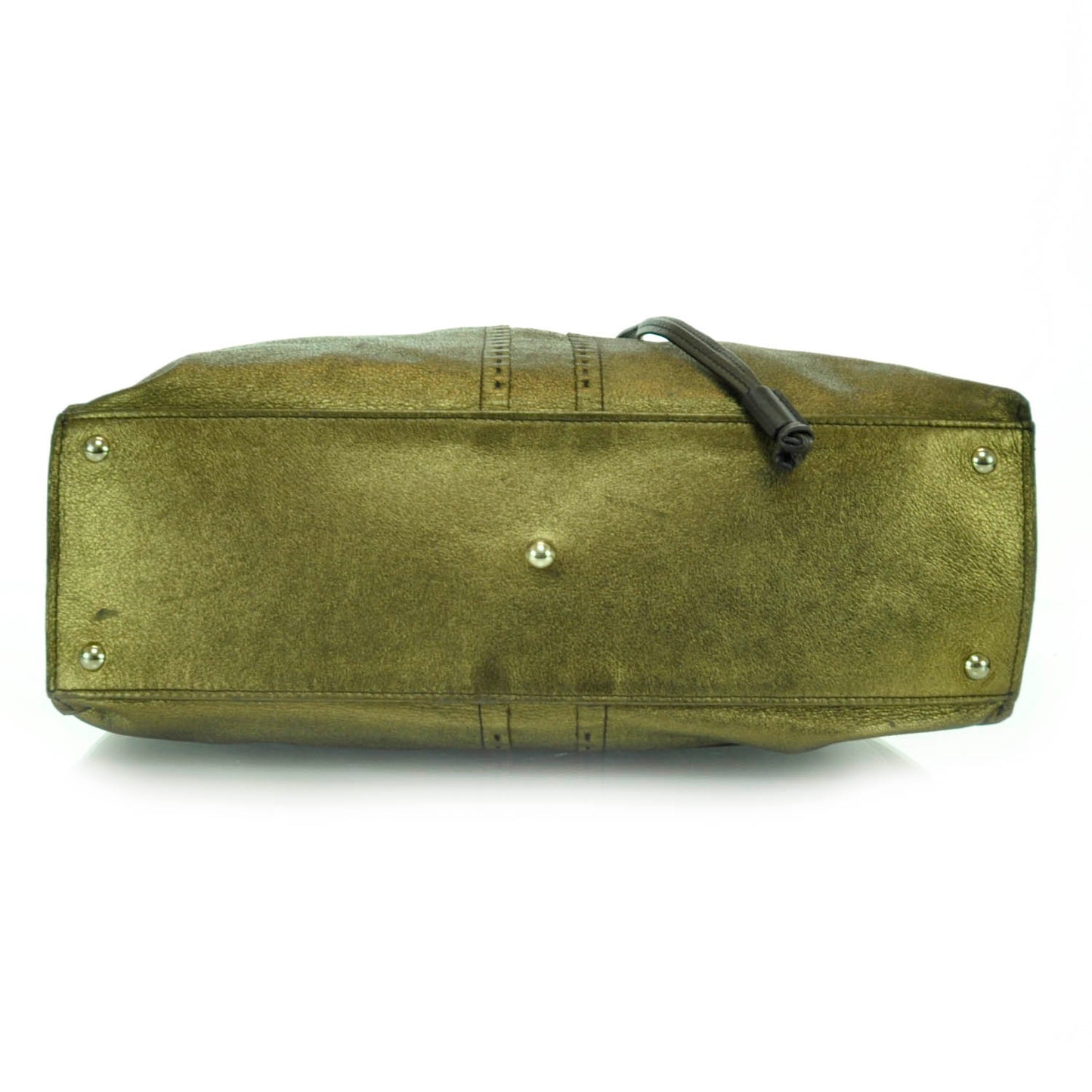 Leather Reversible Double Sac Y Tote Gold Brown