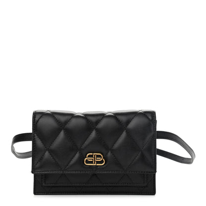 Balenciaga Nappa Calfskin Quilted XS Sharp Belt Bag Black 1 of 9
