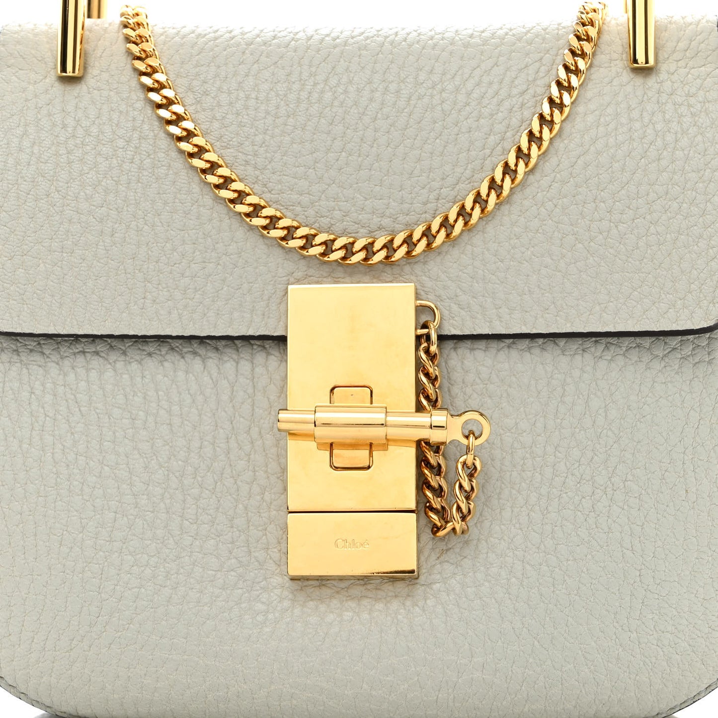 Grained Lambskin Drew Shoulder Bag Airy Grey