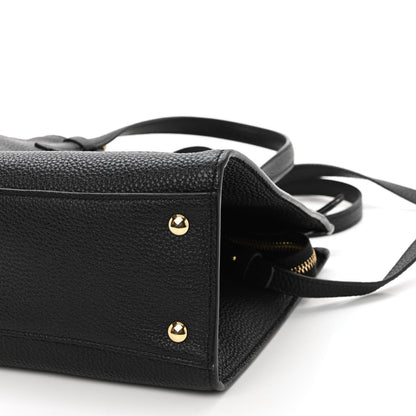 Salvatore Ferragamo Hammered Calfskin Double Handle Small Amy Tote Black 8 of 8
