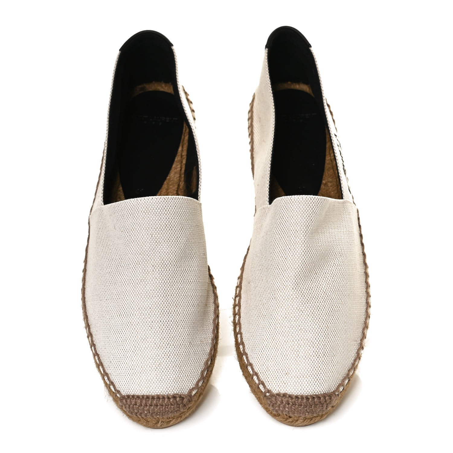 Saint Laurent Canvas Nappa Elba Light Logo Embroidered Espadrilles 41 Panna 5 of 10