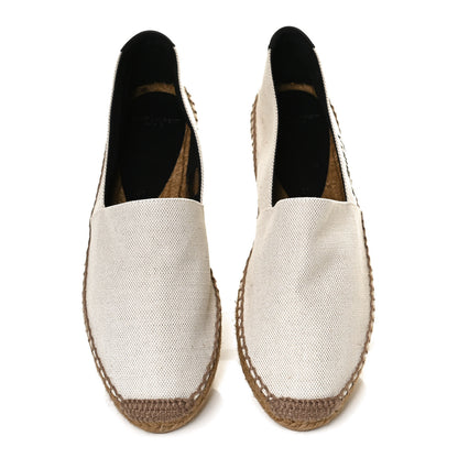 Saint Laurent Canvas Nappa Elba Light Logo Embroidered Espadrilles 41 Panna 5 of 10