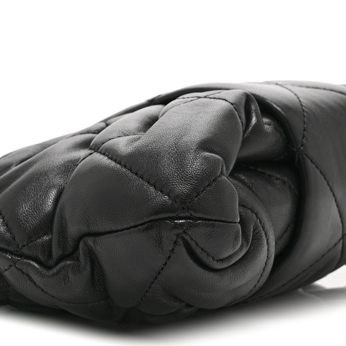 Lambskin Quilted Mini Bow Bag Black